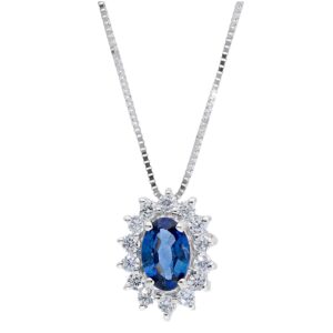 Pendente Zaffiro Blu Oro e Diamanti Art. 135034