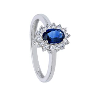 Blue sapphire and diamond ring Art.135018