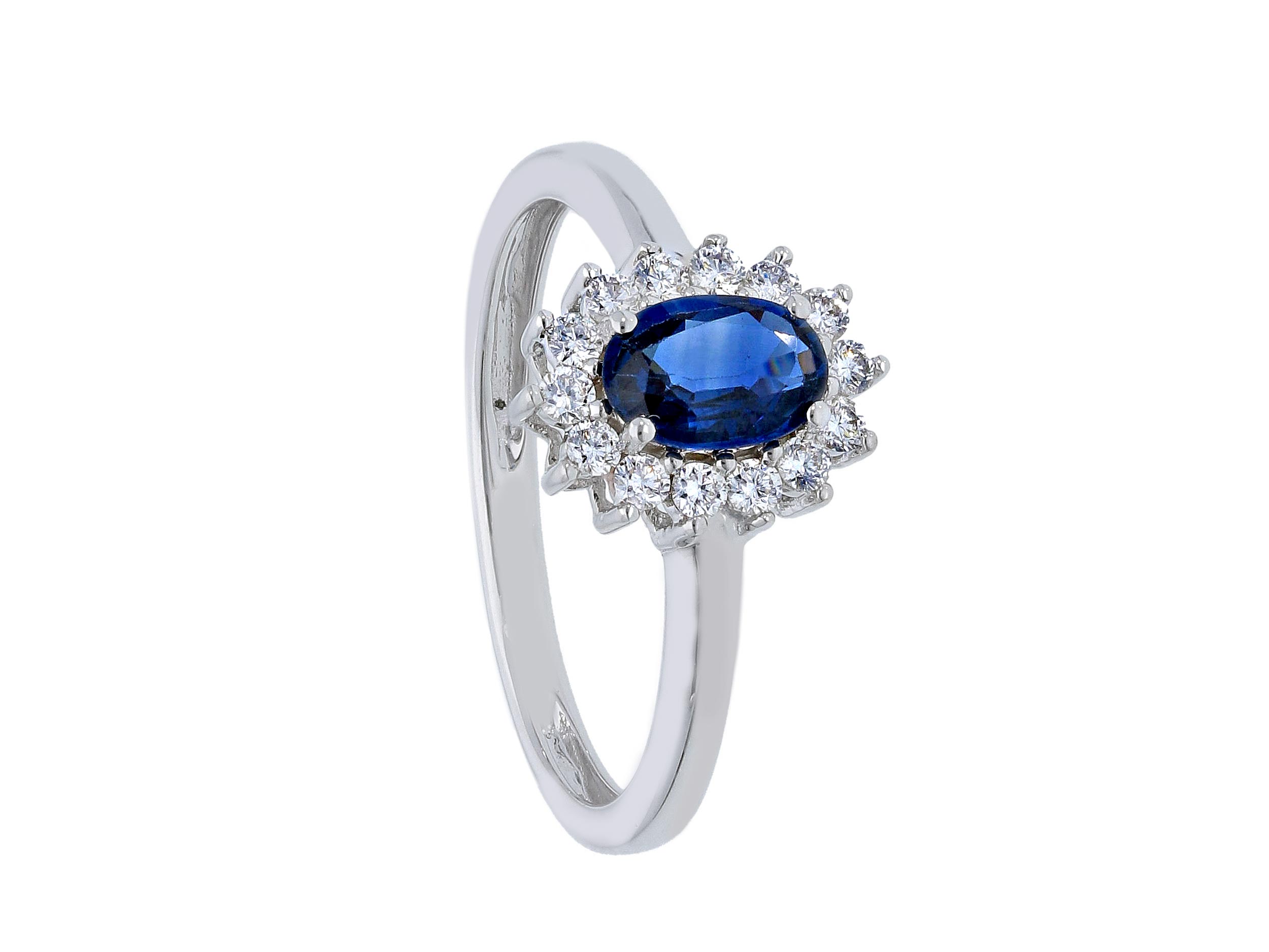 Anello zaffiro blu e diamanti  BON TON Art.135018