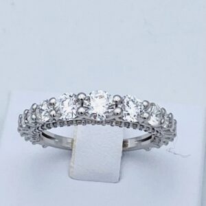 Anello veretta di diamanti oro bianco 750% Art. 561A