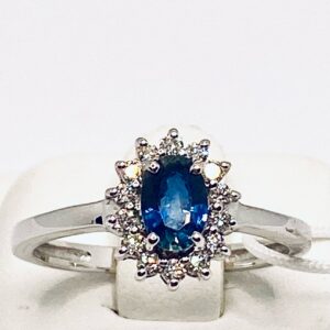 Anello zaffiro blu e diamanti Art.135018