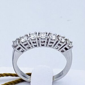 Anello veretta in oro bianco e diamanti ART.  AN1491