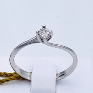 Solitaire ring white gold and diamonds CUPID Art. AN1259