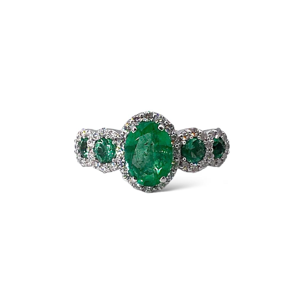 Emerald ring white gold 750% ART.1175