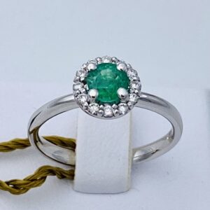 Emerald ring diamonds white gold Art. AN1191-1