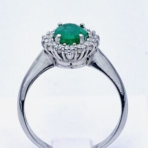 Anello smeraldo diamanti oro bianco BELLE EPOQUE ART. AN1510