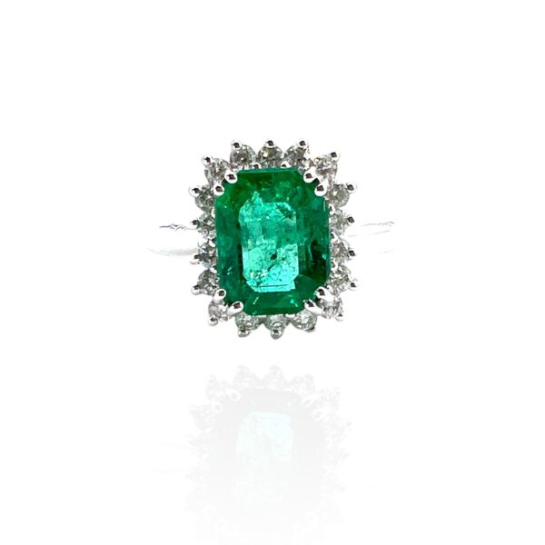 Gold and diamond emerald ring BON TON Art. AN1127