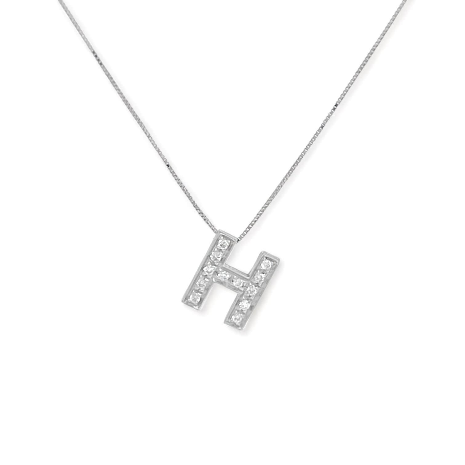 Initial H pendant white gold ART. LT-H