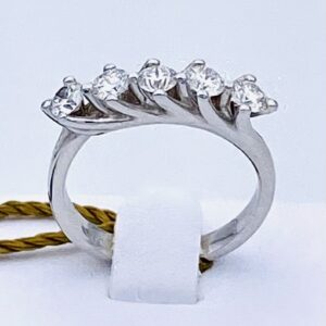 Anello veretta oro bianco  e diamanti SGUARDI ART.AN1585