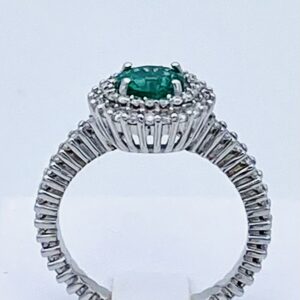 Anello smeraldo e diamanti in oro bianco BELLE EPOQUE  ART. AN1609