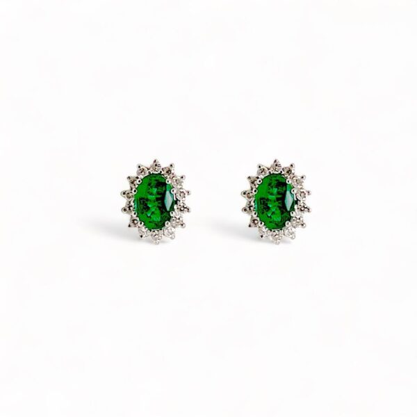 Emerald earrings white gold BON TON ART. OR885