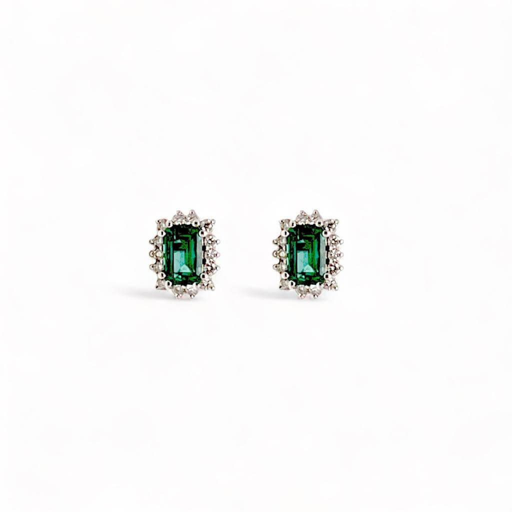 Emerald Earrings White Gold 750% BON TON ART. OR879