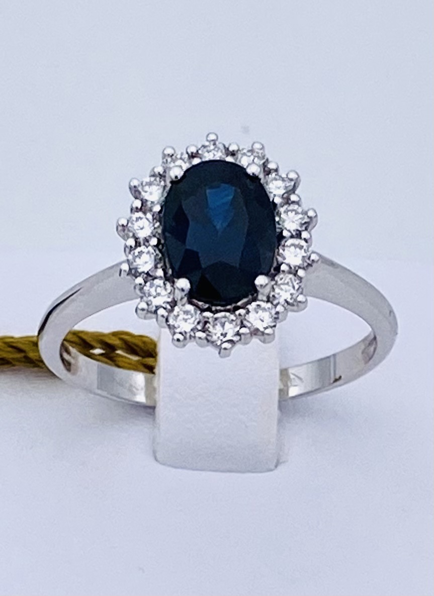Sapphire and diamond ring in white gold ART. AN1519