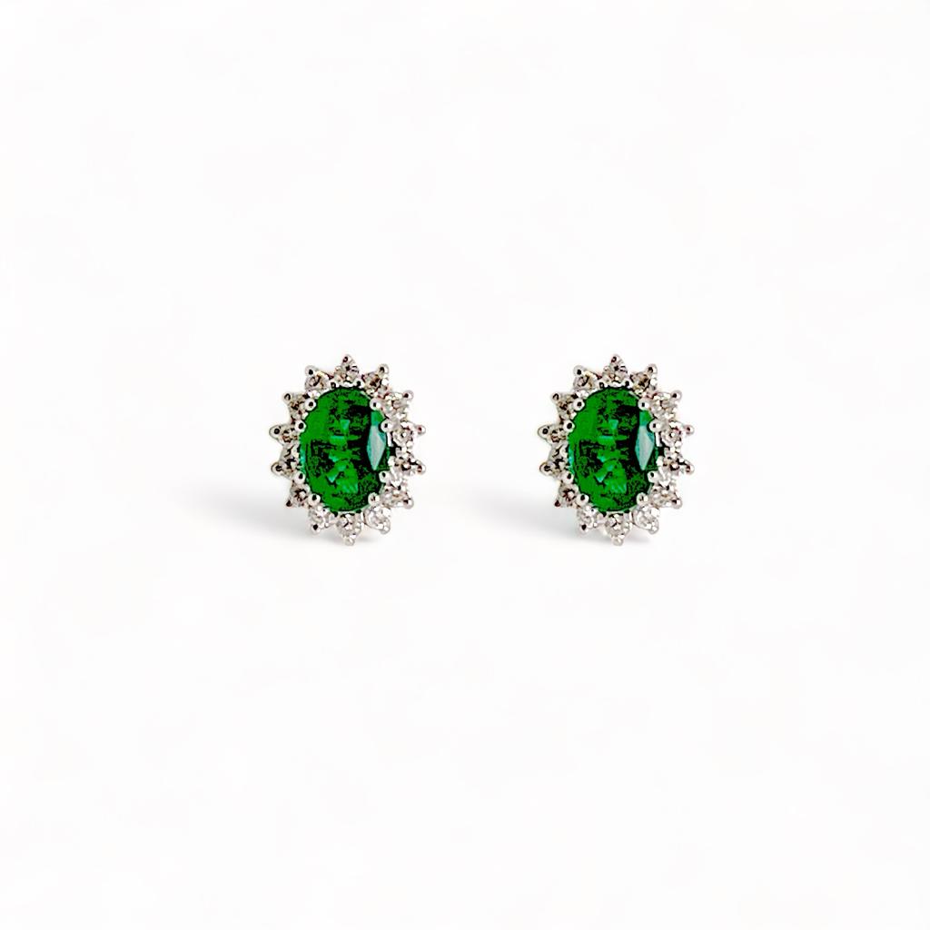 White Gold Emerald Earrings