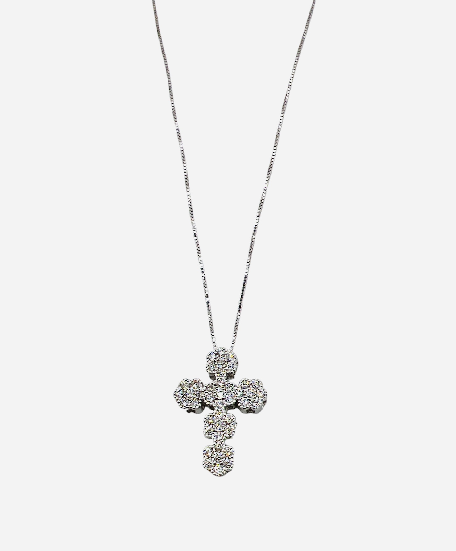 Pendant cross white gold and diamonds DROPS OF LIGHT Art. GR308