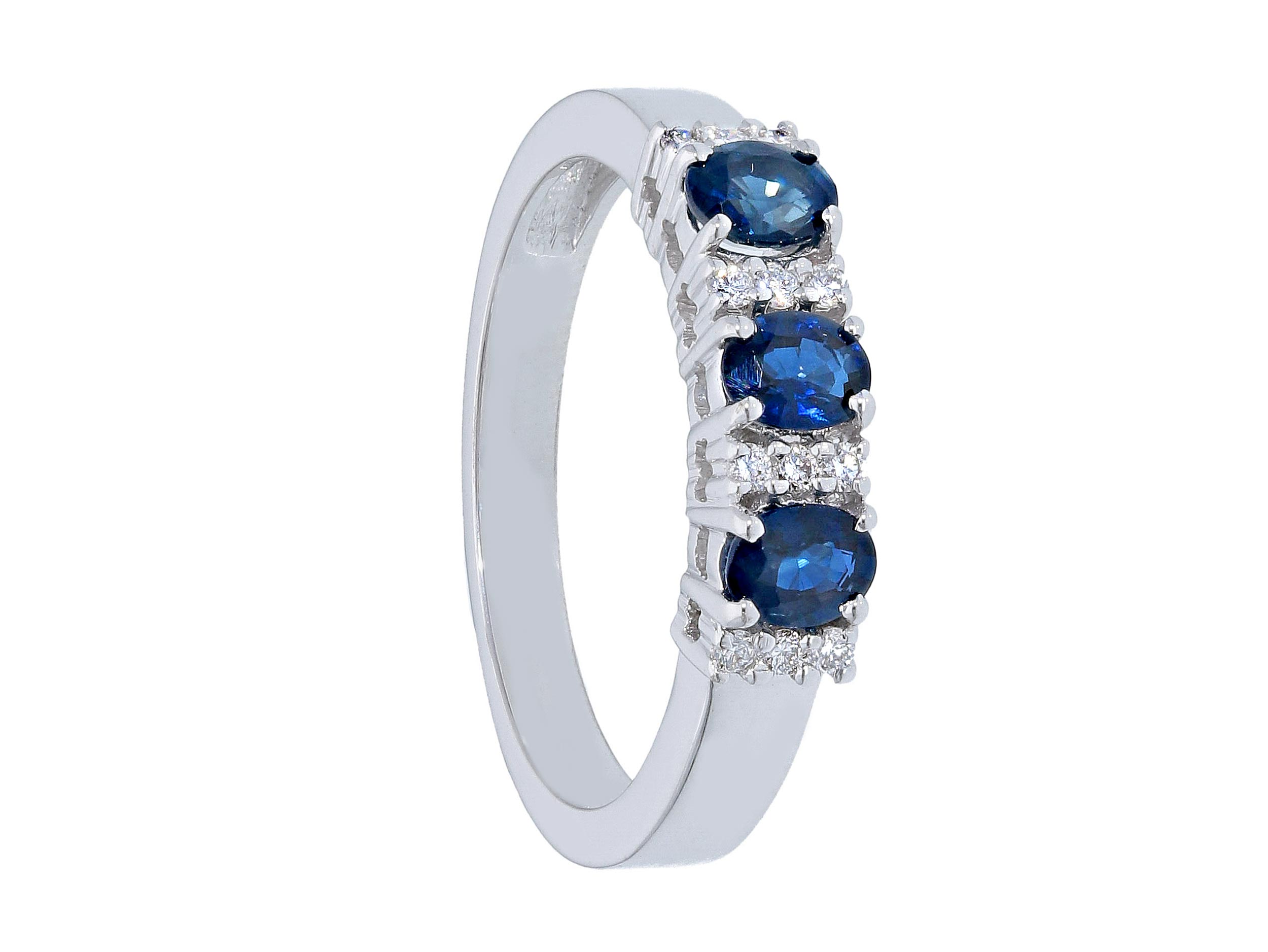 Trilogy ring with sapphires and diamonds ART. 222967
