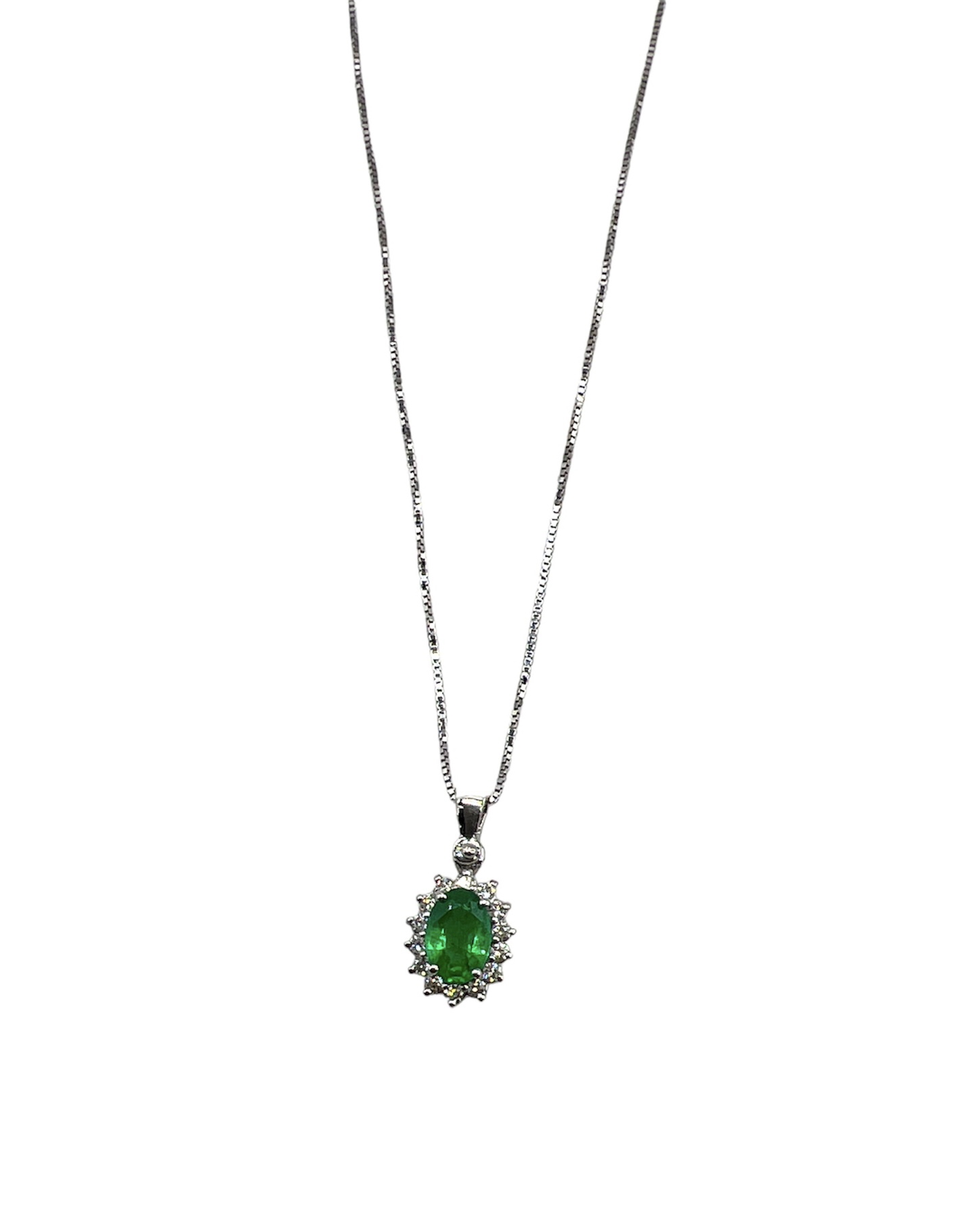 Emerald pendant white gold and diamonds BON TON Art. CD606