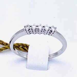 Anello veretta in oro bianco 750% e diamanti ART. AN1012