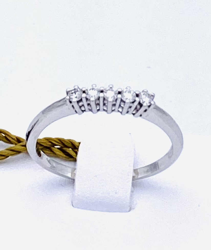Anello veretta in oro bianco  e diamanti ARMONIE ART. AN1012