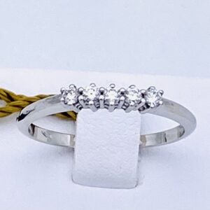 Anello veretta in oro bianco 750% e diamanti ART. AN1012