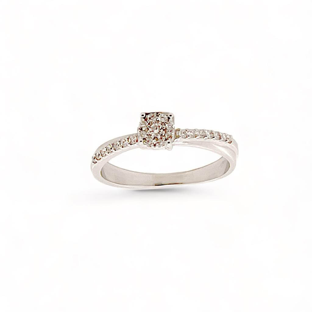 Solitaire ring white gold and diamonds art. AN1796