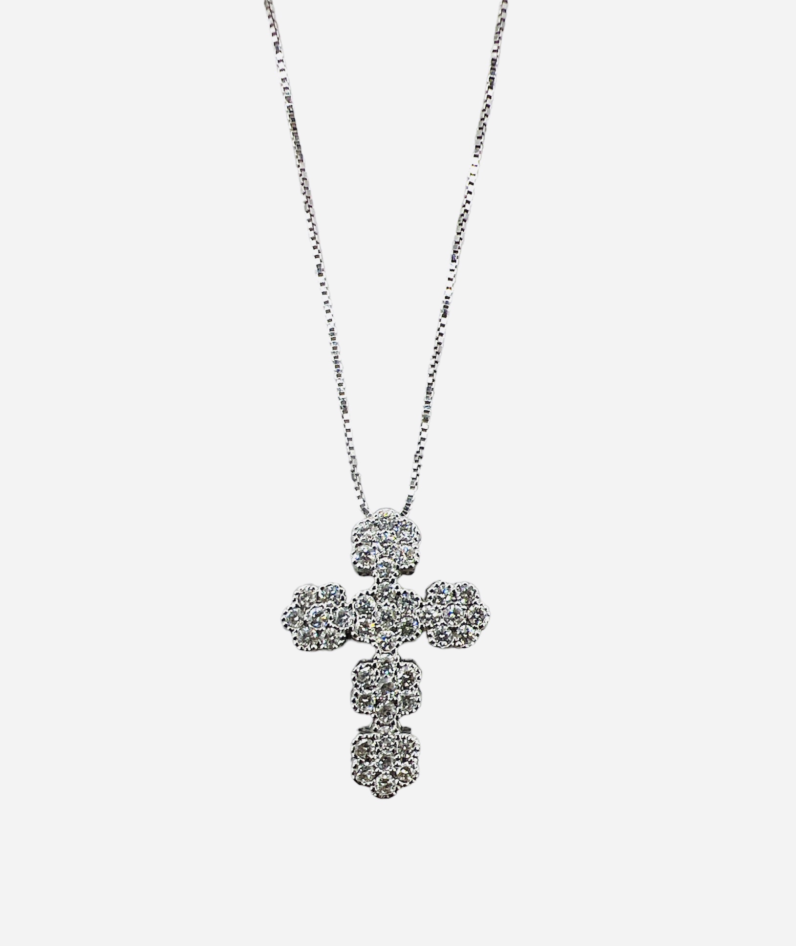 White gold cross pendant diamonds DROPS OF LIGHT Art. GR319-1