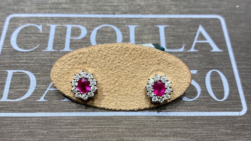 Earrings with rubies and diamonds art.OR003