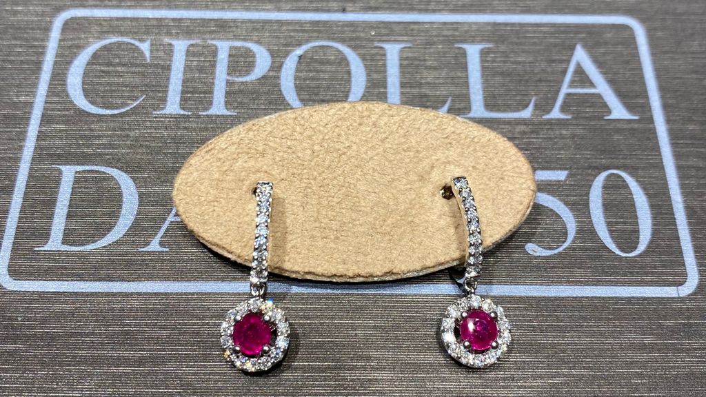 Earrings with rubies and diamonds art.OR323