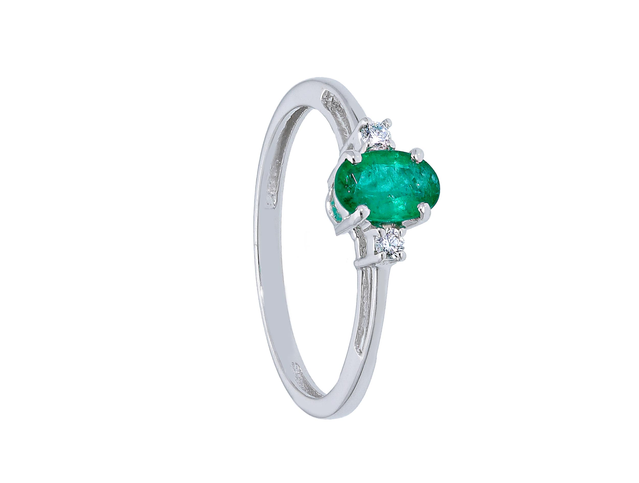 Emerald ring gold and diamond GEMS ART.121798