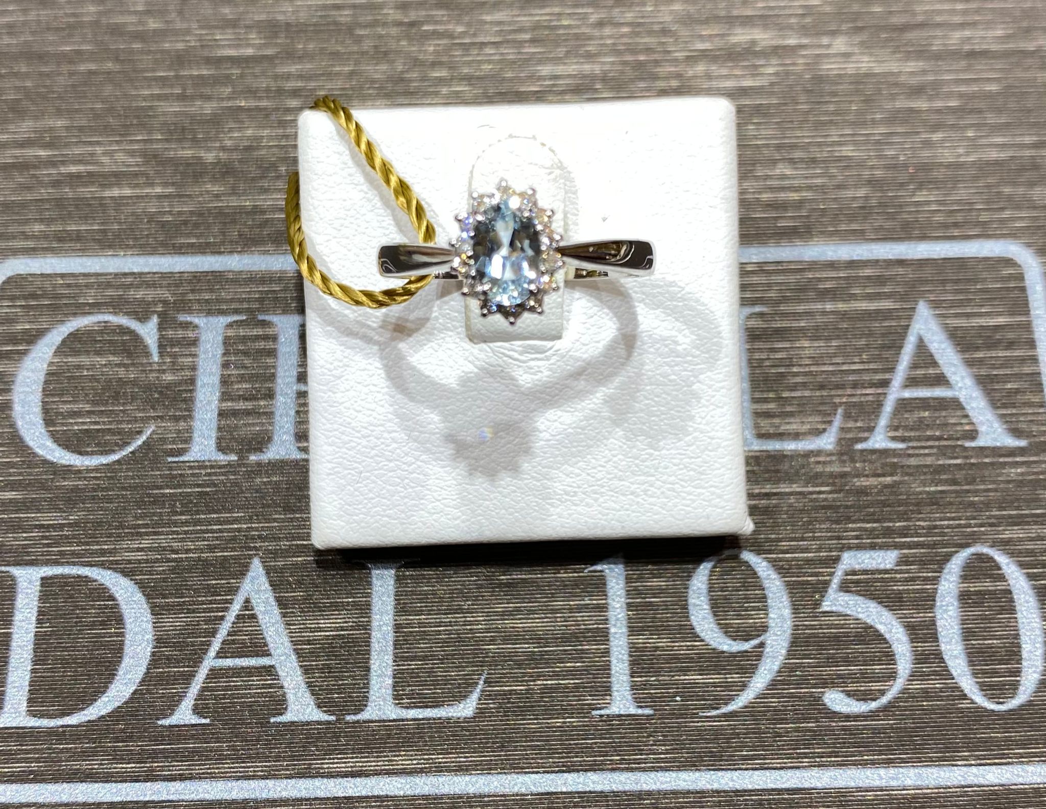 Aquamarine ring white gold BON TON Art. AN1856