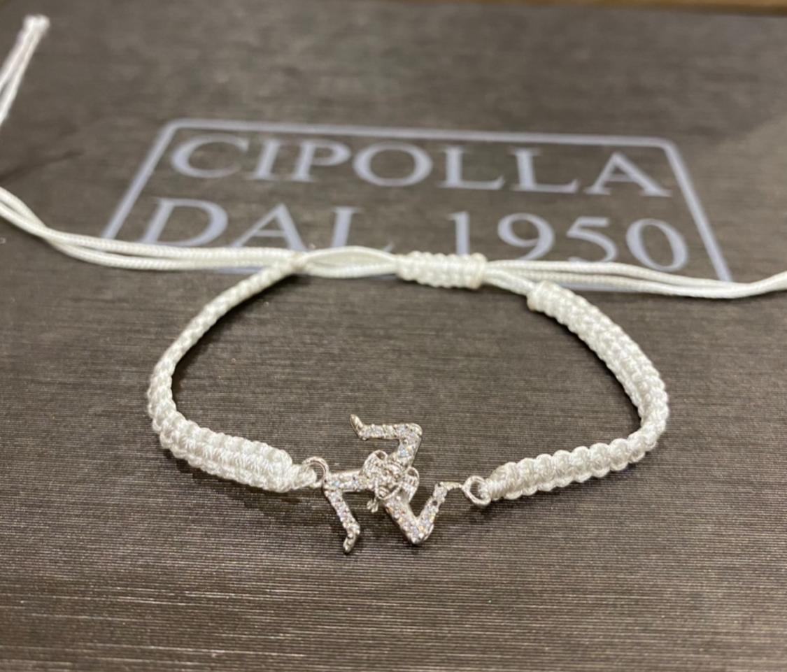 Bracciale trinacria argento 925%-gioielleria-cipolla-palermo