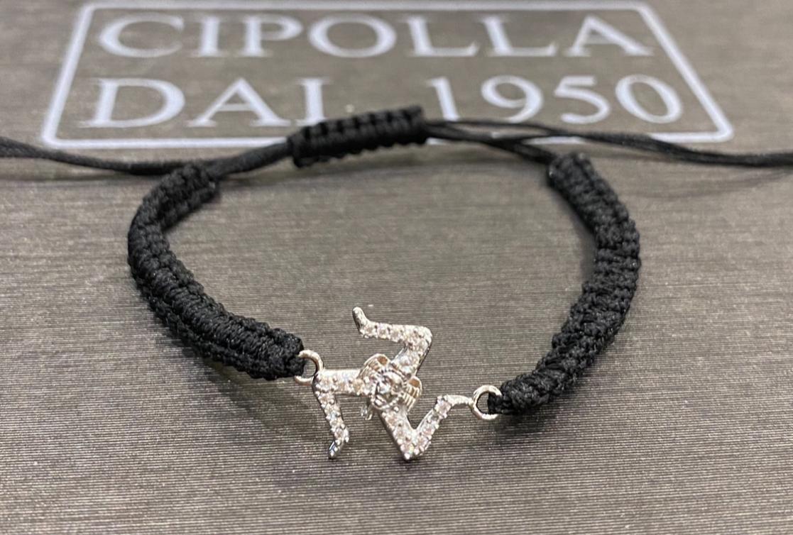 Bracciale trinacria argento 925%-gioielleria-palermo-cipolla-gioielli