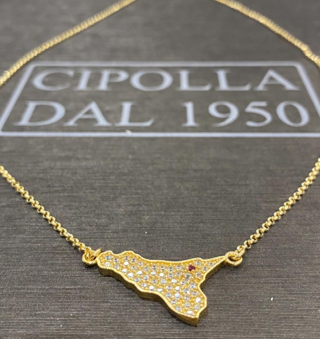 Girocollo sicilia argento 925% dorato-gioielleria-palermo-cipolla