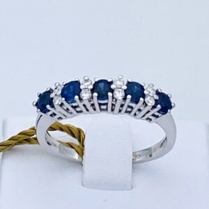 Anello veretta zaffiri e diamanti GEMME ART. AN1824