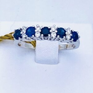 Anello veretta zaffiri e diamanti GEMME ART. AN1824