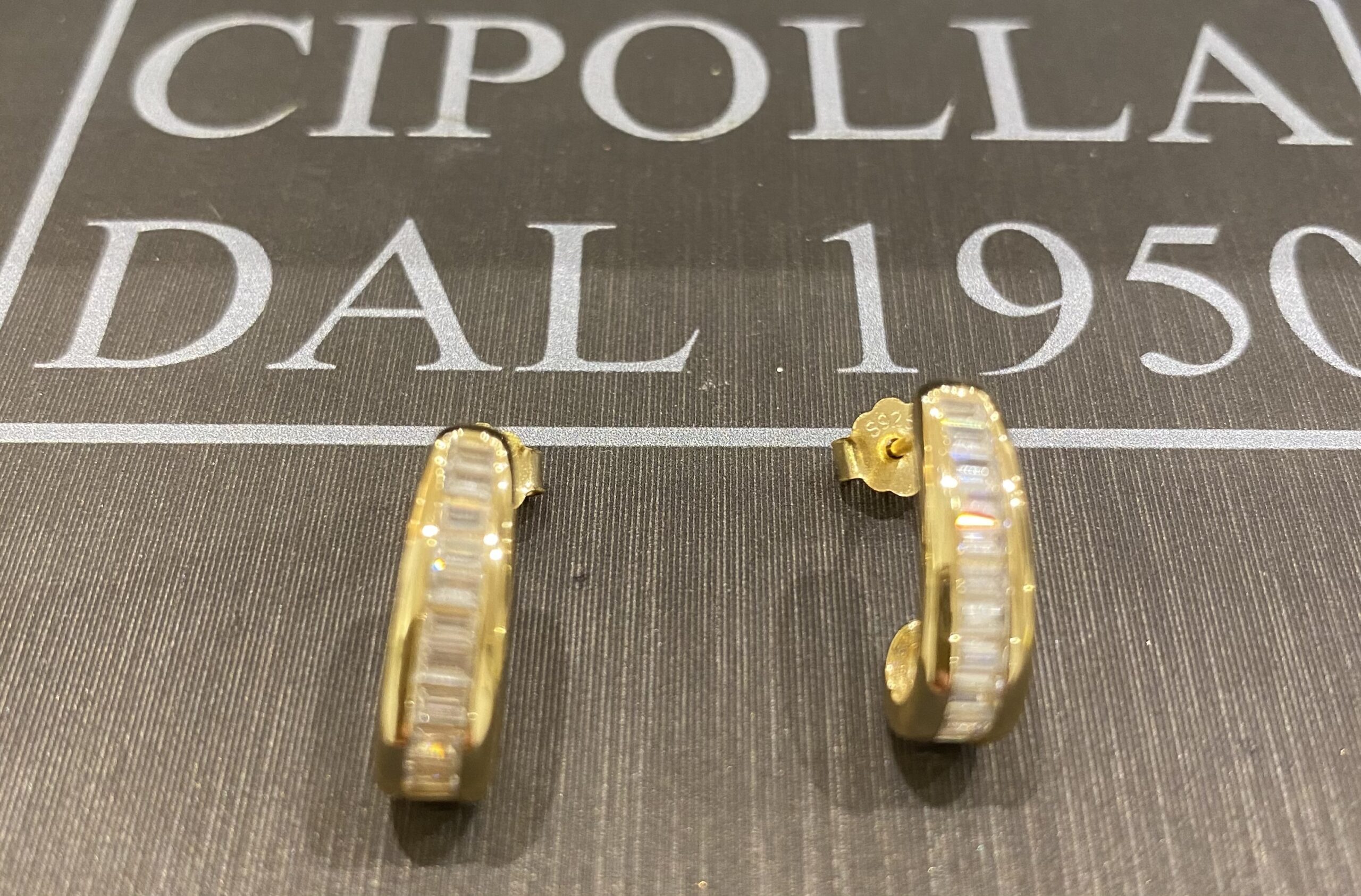 orecchini in argento 925% yellow gold