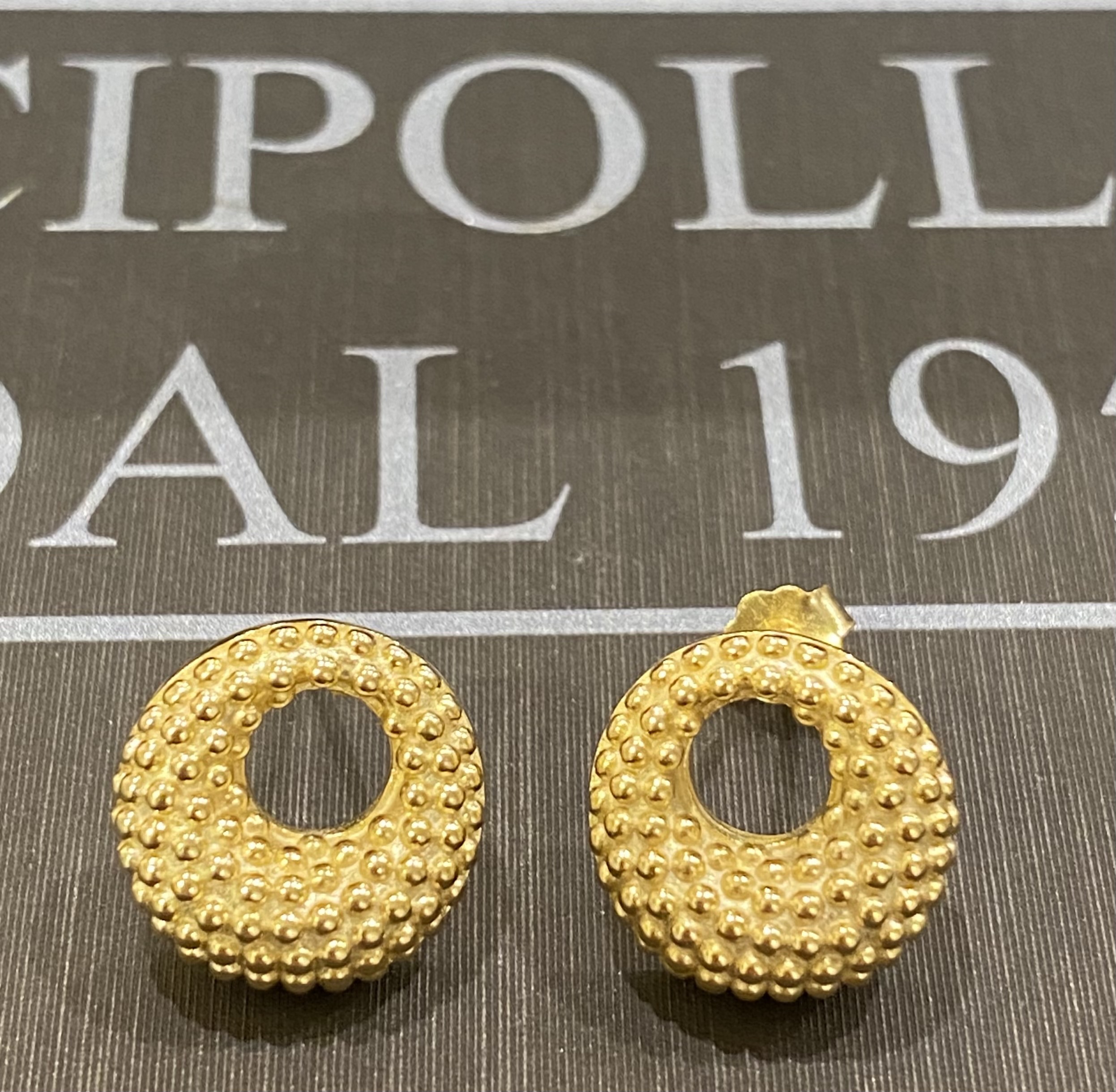 orecchini in argento 925% yellow gold