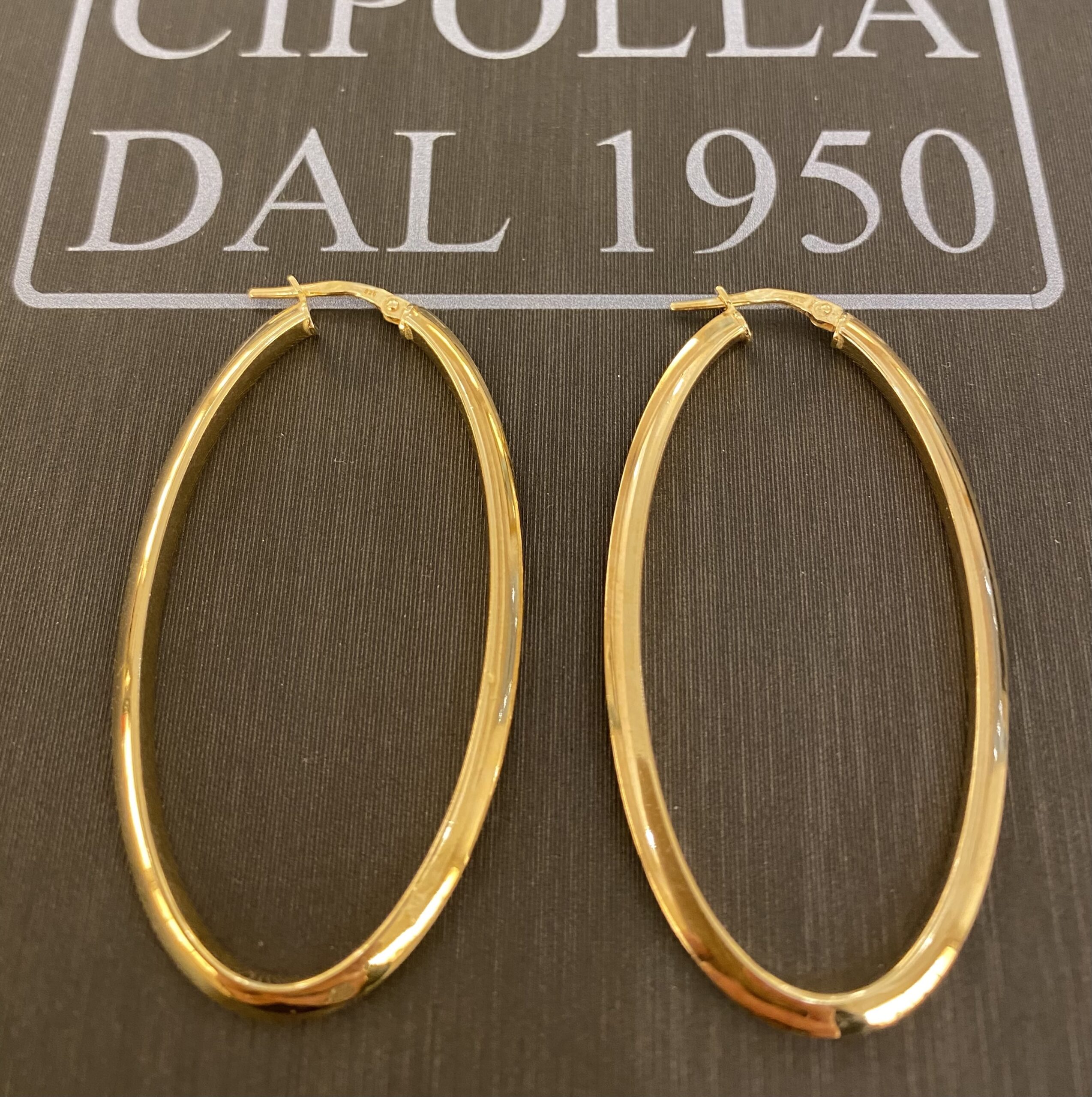 orecchini cerchio argento 925% yellow gold