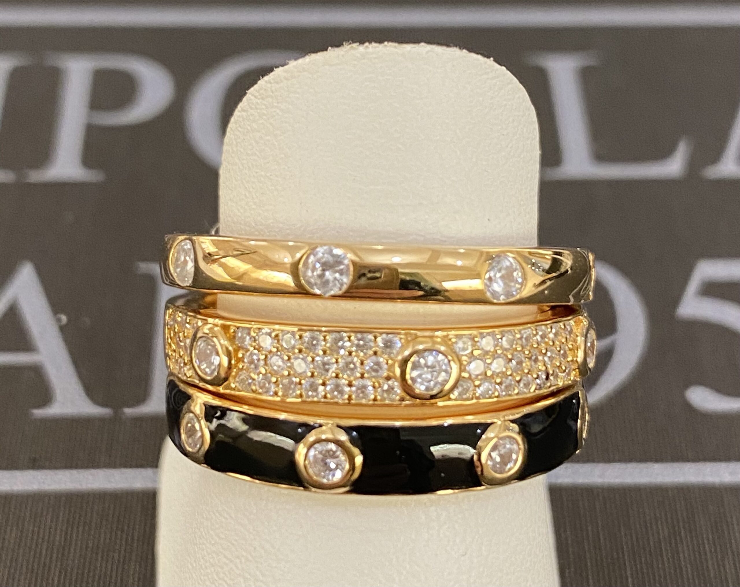 anello in argento 925% yellow gold e smalto