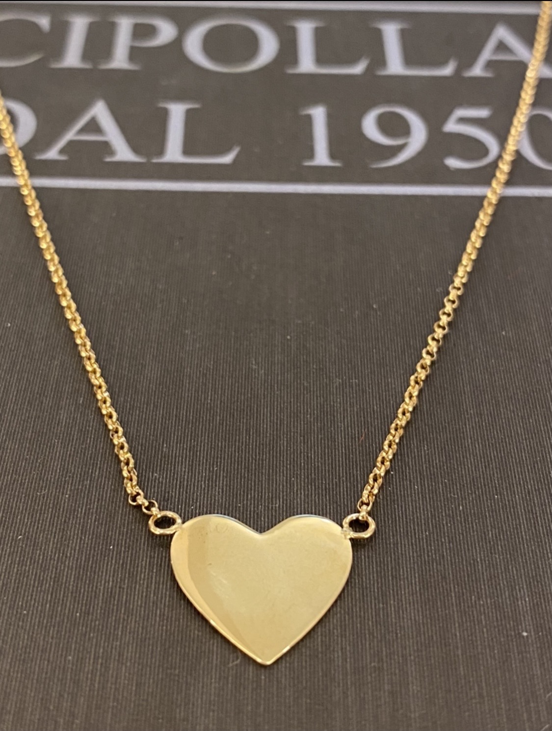 girocollo cuore argento 925% yellow gold