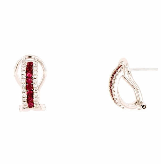 Gold and diamond ruby earrings Art. MRE-RU