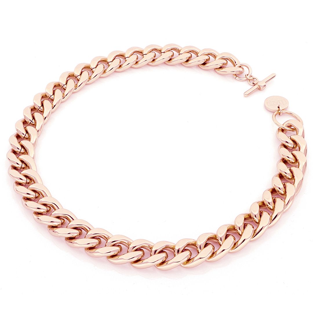 Unoaerre Collana in bronzo dorato rosa 