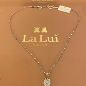 LA LUI' collana  pendente bimbo argento 925% pave' zirconi