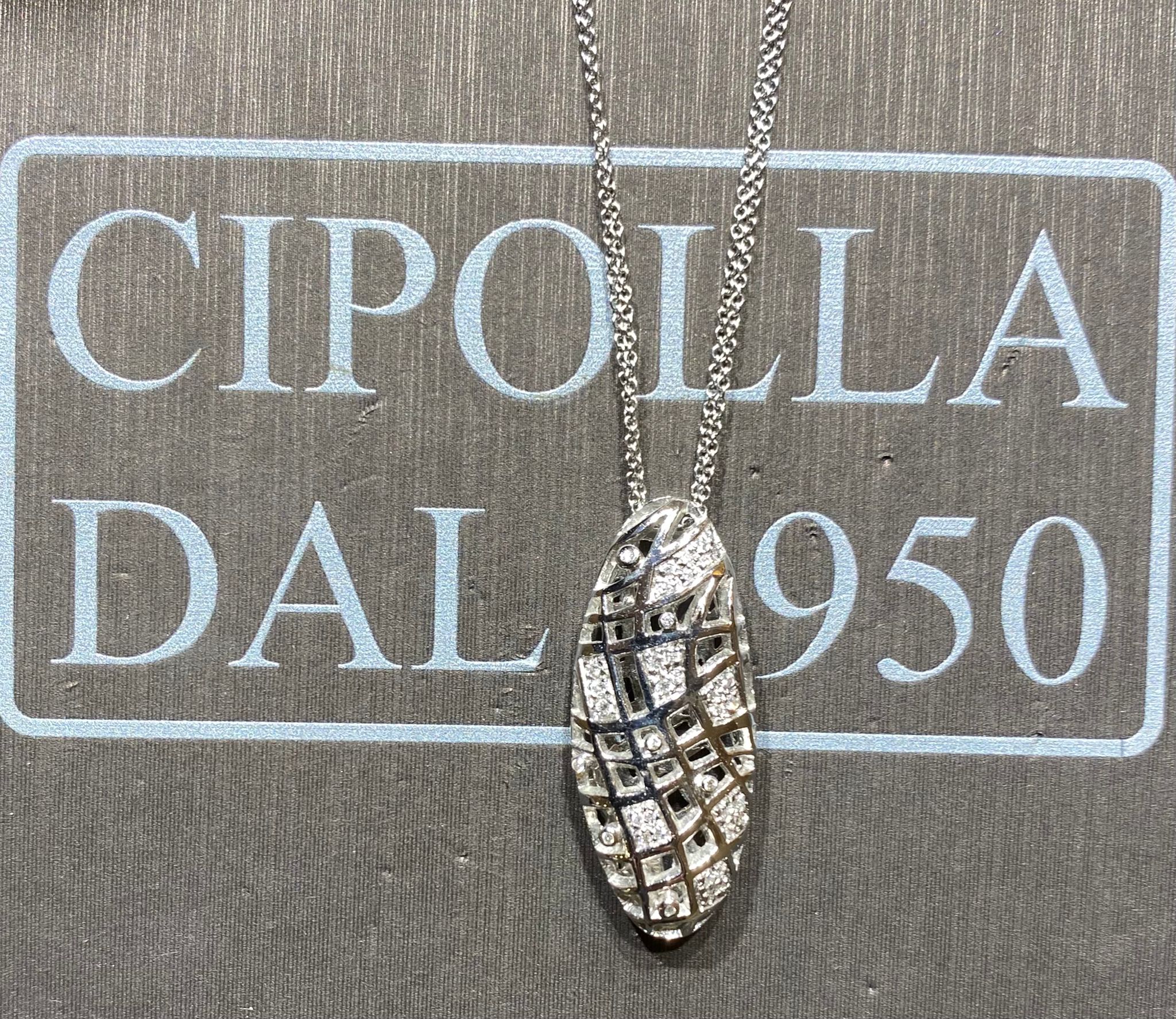 PONTE VECCHIO GIOIELLI pendente  oro 750% diamanti 0,22 ct colore F/vs