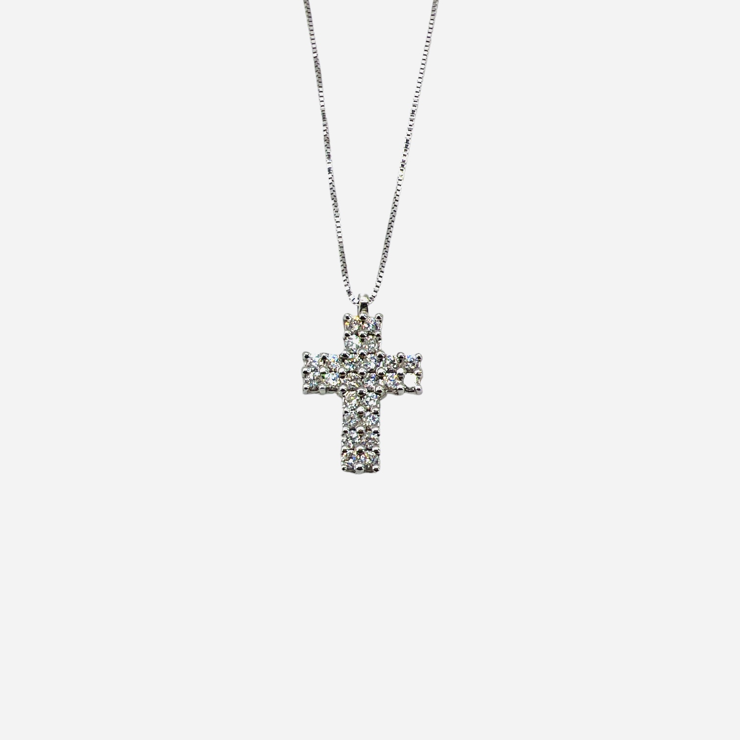 BELLE EPOQUE White Gold Diamond Cross Pendant Art. GR335