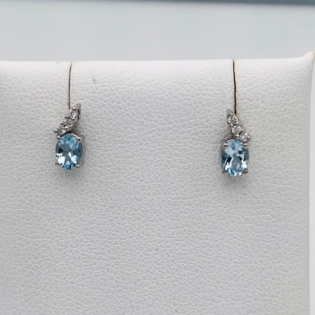 Aquamarine earrings gold and diamond GEMS ART.OR1023