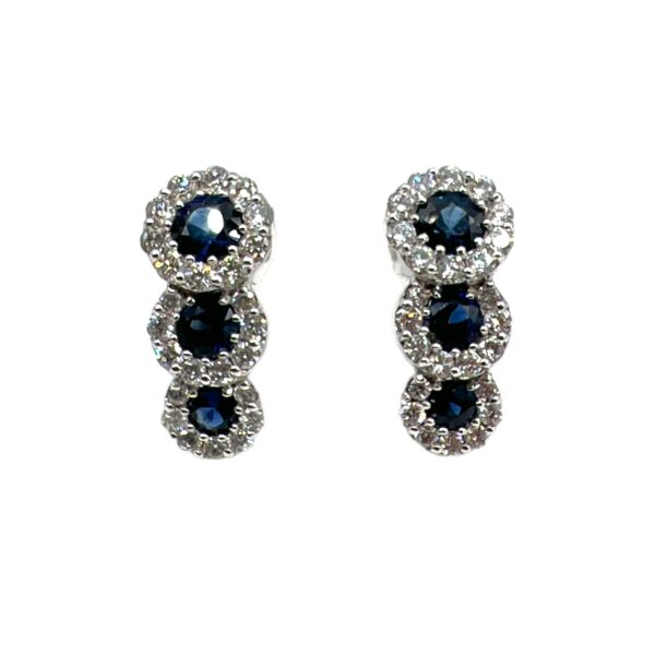 Blue Gold Sapphire and Diamond Earrings BELLE EPOQUE Art. OR924