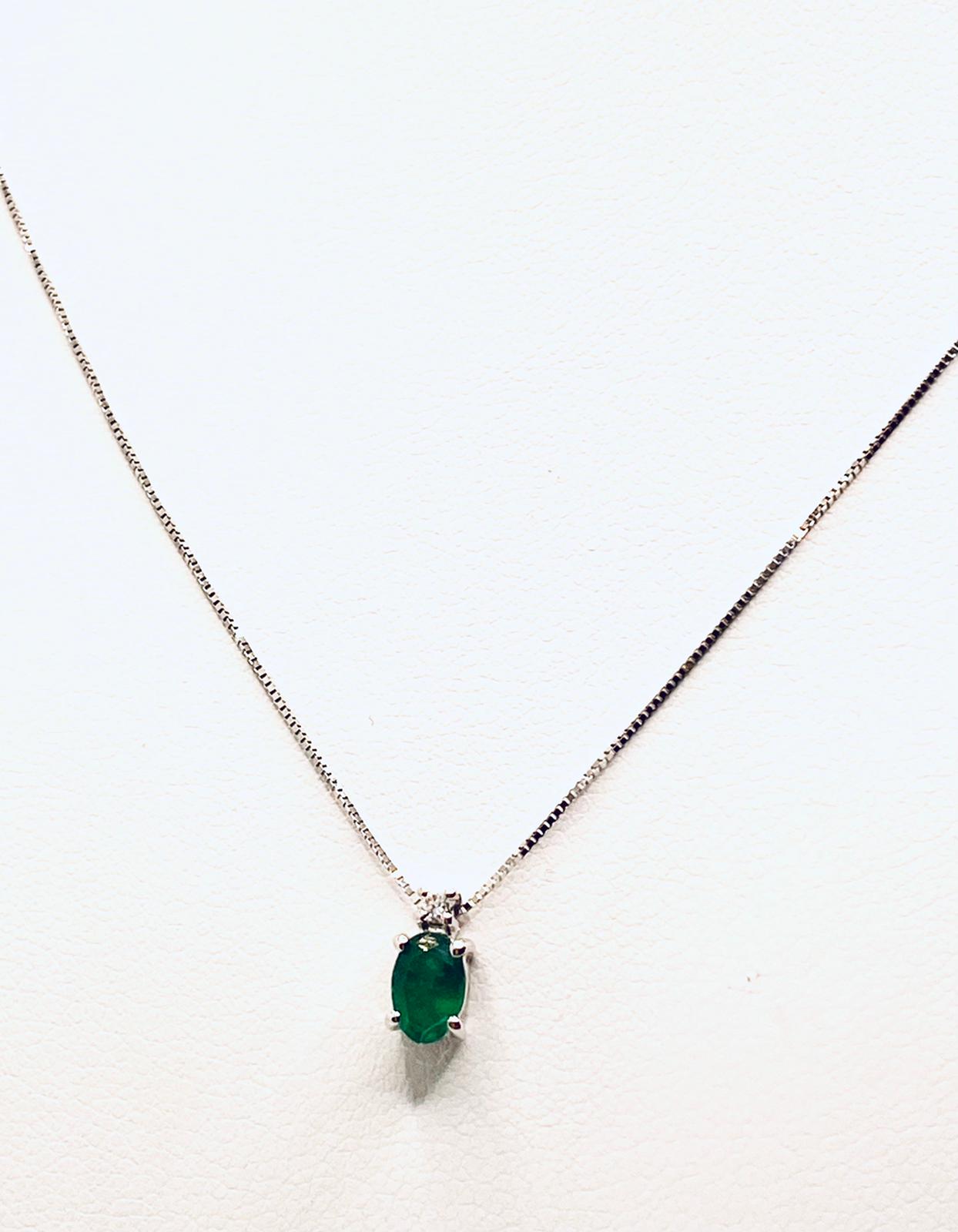 Emerald and diamond pendant art. 121804