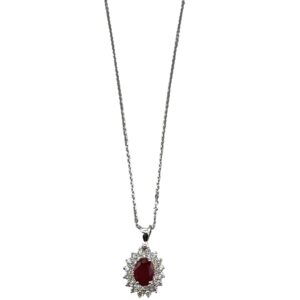 Gold and Diamond Ruby Pendant BON TON Art. CD259