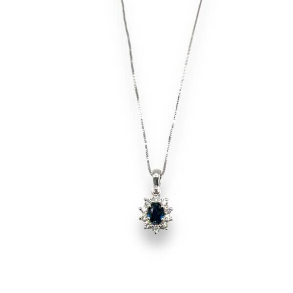 Pendant Sapphire Gold and Diamonds BON TON Art. CD629